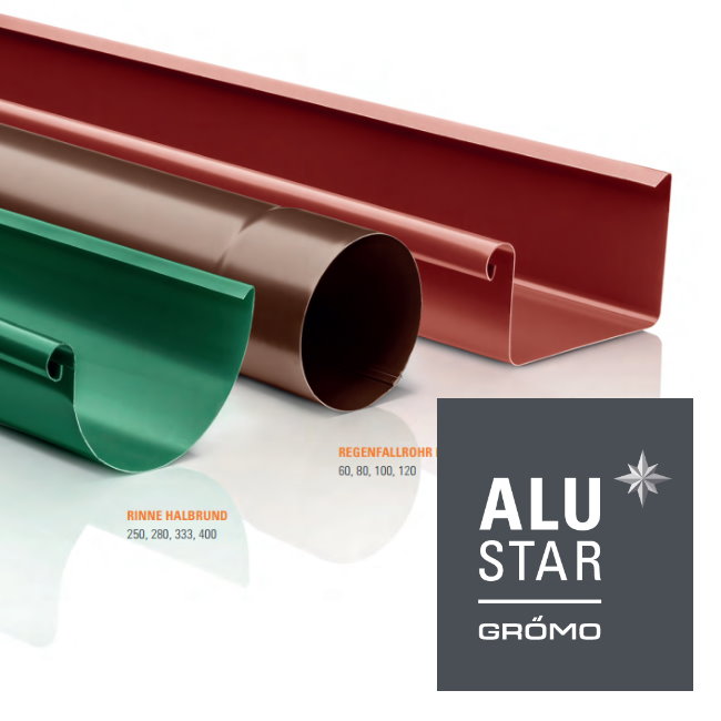 Aluminium Dachrinne halbrund RG333 Länge 5,0 Meter -  -  Die Nr. 1 für Dachentwässerung und Blechkantprofile.